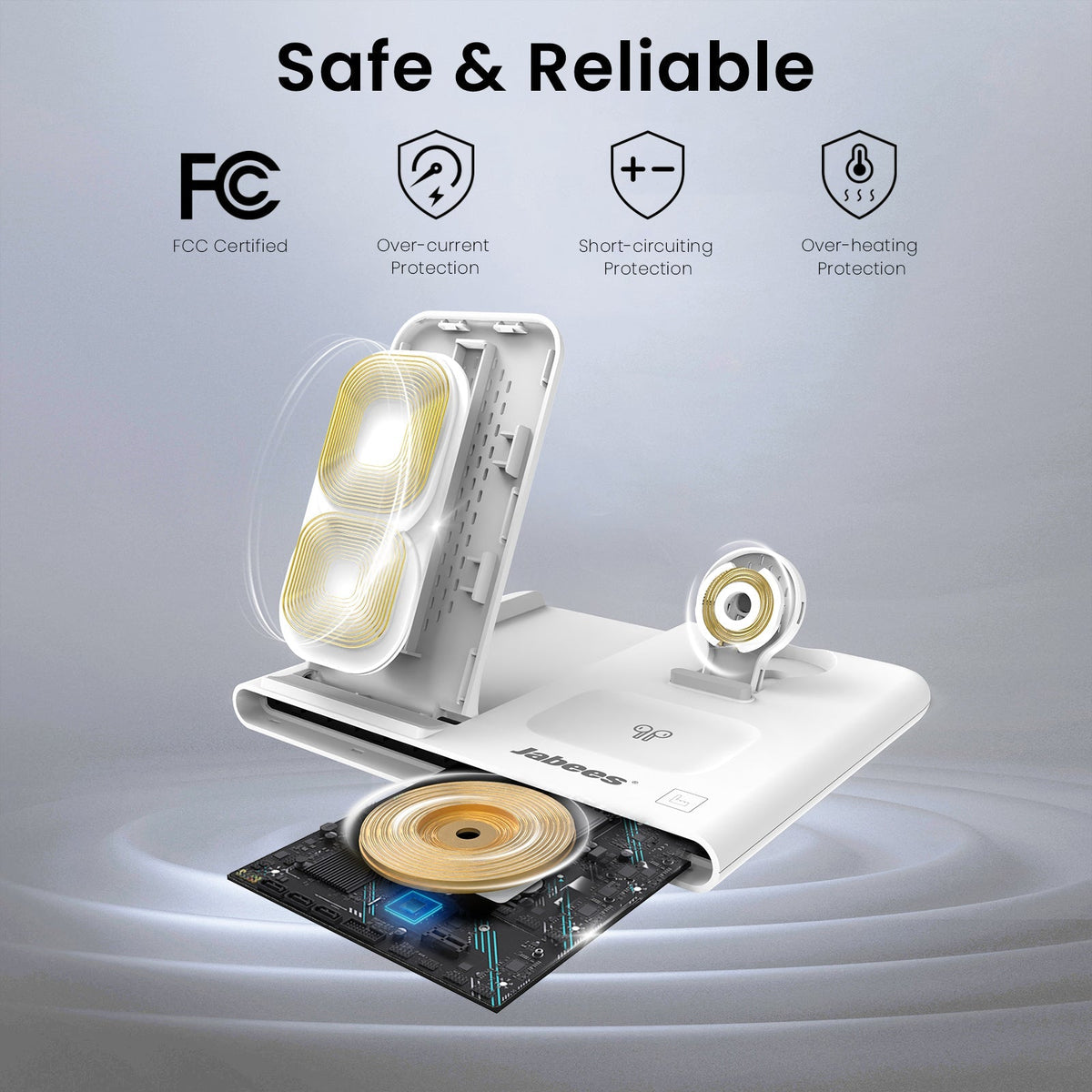 PowerGlow - Jabees PowerGlow 4-In-1 Foldable Wireless Charging Station