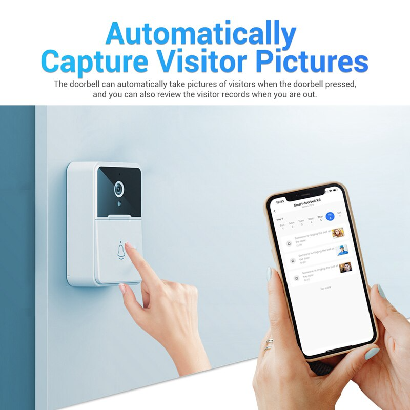 Wireless Security Smart WiFi Doorbell Intercom Video Camera Door Ring
